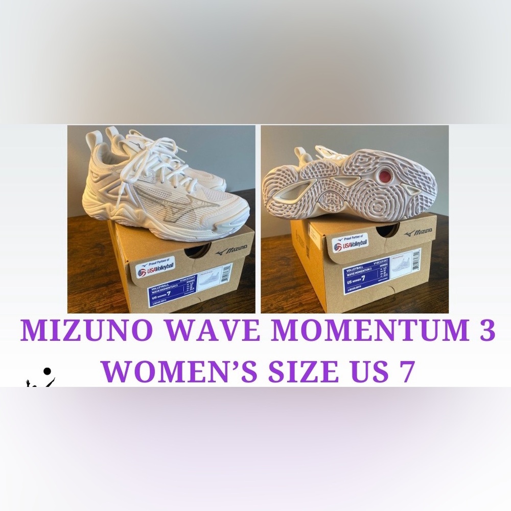 Mizuno Women's Wave Momentum 3 White Athletic Shoes
